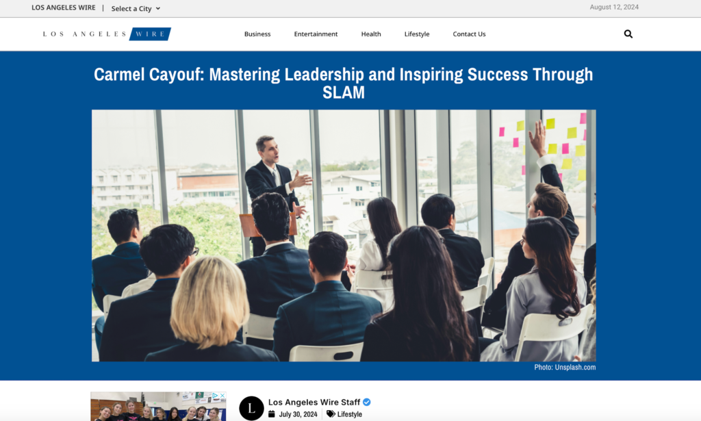 Carmel Cayouf’s SLAM (Strategic Leader Accelerator Mentoring) program has been prominently featured in LAWire, USAWire, and Economic Insider, with each media outlet highlighting the program’s innovative approach to leadership development. Additionally, SLAM has been recognized by Stellar Business as the best business in Europe and the USA for 2024, solidifying its reputation as a premier program for strategic leadership mentoring.